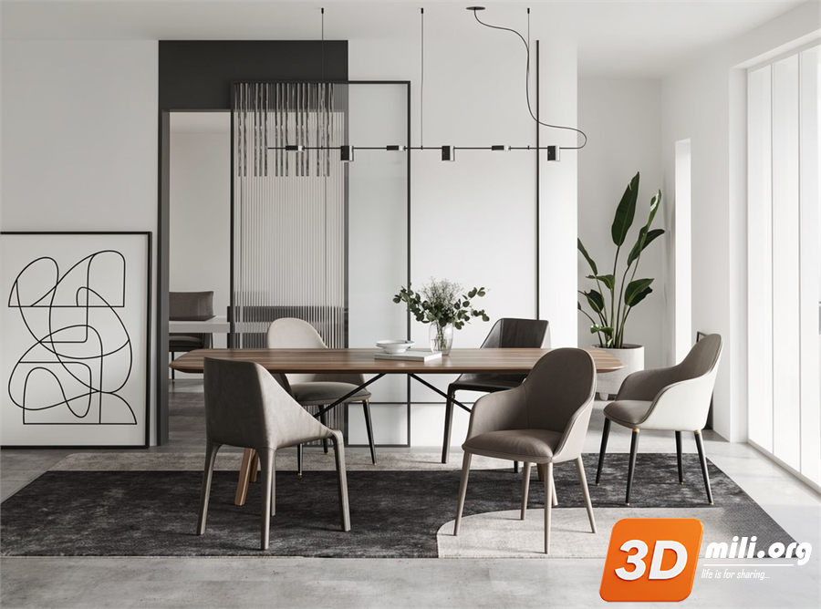 Dining Table Set Skp Files